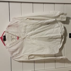 White 3/4 button down shirt